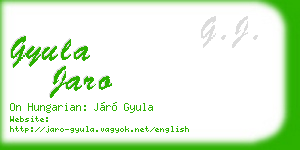 gyula jaro business card
